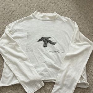 Aerie white turtle neck crop top